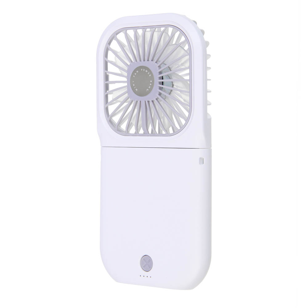 Вентилятор ручной складной с пауэрбэнком тм LEBEN 3.7в/1200мАч, USB-кабель, белый - #4