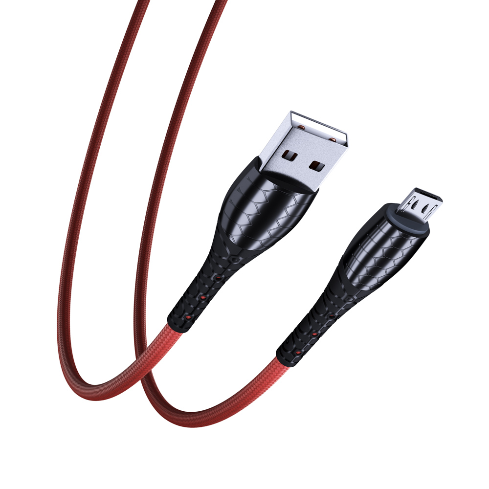 BY Кабель для зарядки Богатырь Micro USB, 1м, Быстрая зарядка QC3.0, штекер металл, красный - #5