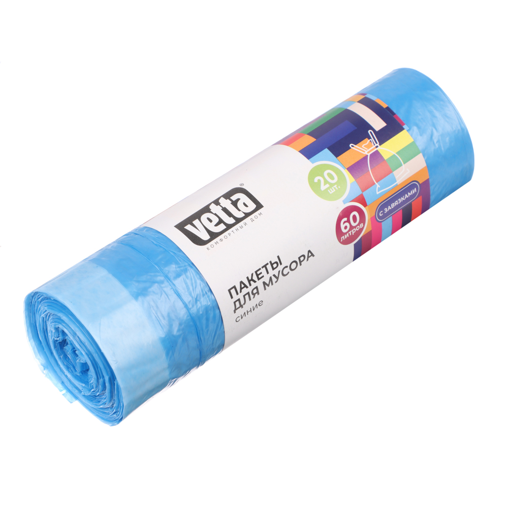VETTA Мешки мусорные 60л, 20шт, с завязками, рулон - #1
