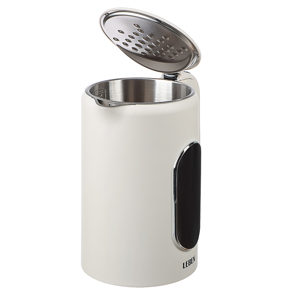 LEBEN Чайник электрический 1,7л двойные стенки пластик/нерж сталь, поддерж.температуры, оливк.и беж. - #5