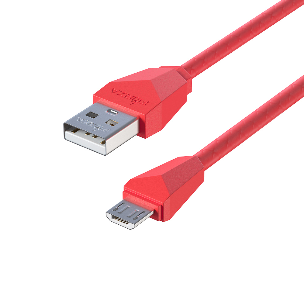 FORZA Кабель для зарядки Комфорт Micro USB, 1м, 1А, прорезиненный, 5 цветов, пакет - #13