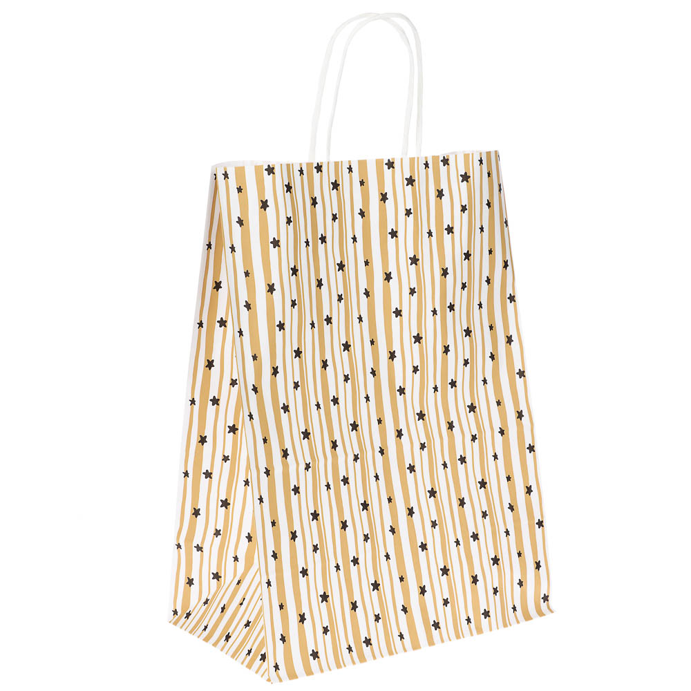 Пакет подарочный с кручеными ручками белый L 26x15x36 см, "Fantasy" внутри белый - #1