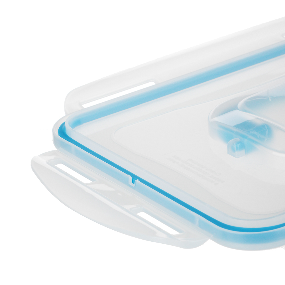 Контейнер герметичный с защелками с ручкой 4,5л, прозрачная крышка, пластик - #7