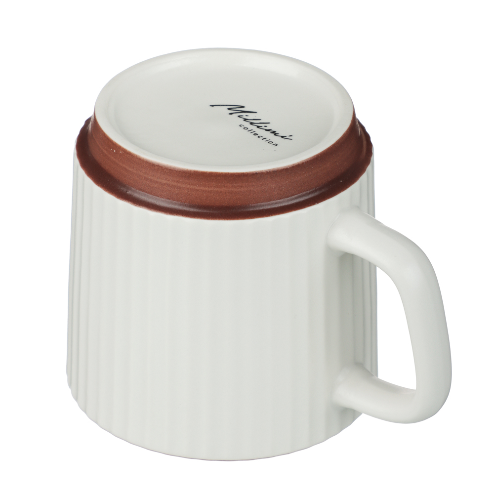 Кружка Лусия тм MILLIMI, 240мл, фарфор, кремовый - #4