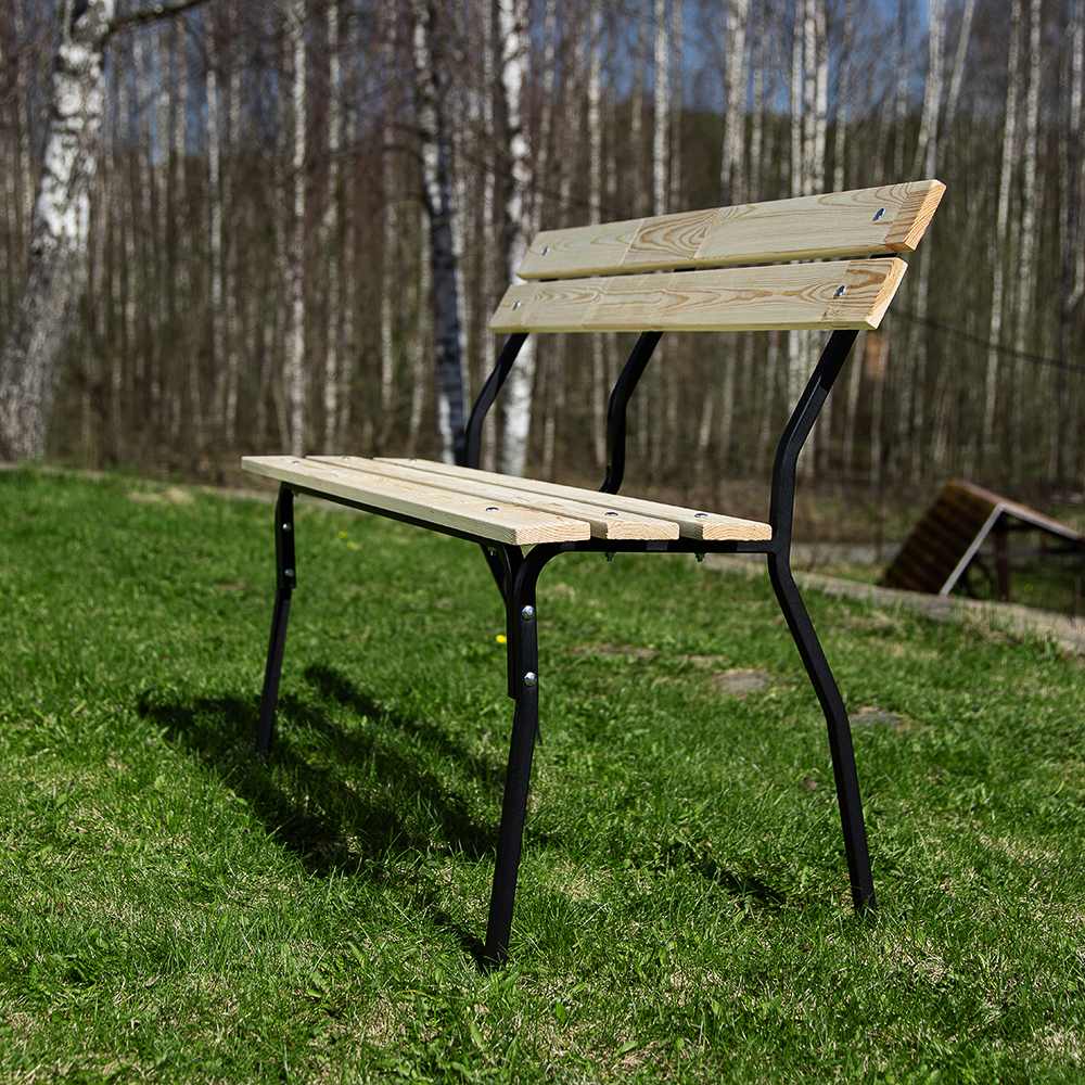 Скамейка "ХИТ" 118x51x86 см, древесина хвойных пород + металл - #11