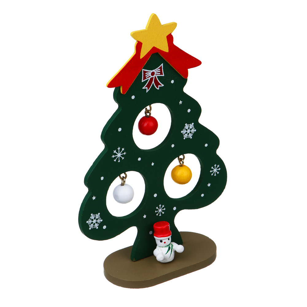 СНОУ БУМ Декор новогодний "Елочка с игрушками", 9х14см, МДФ, металл - #2