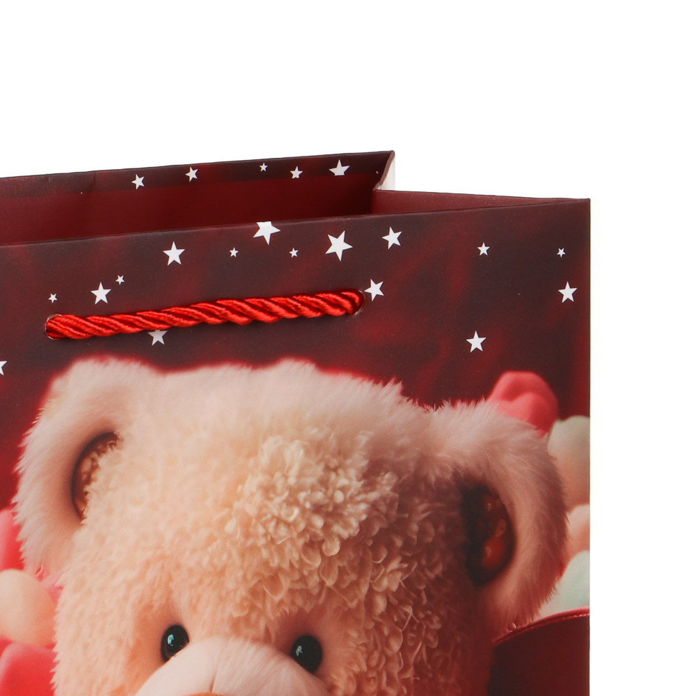 Пакет подарочный бумажный тм LADECOR M 18x23x10 см, "Сердце" арт 3, 4 дизайна - #3