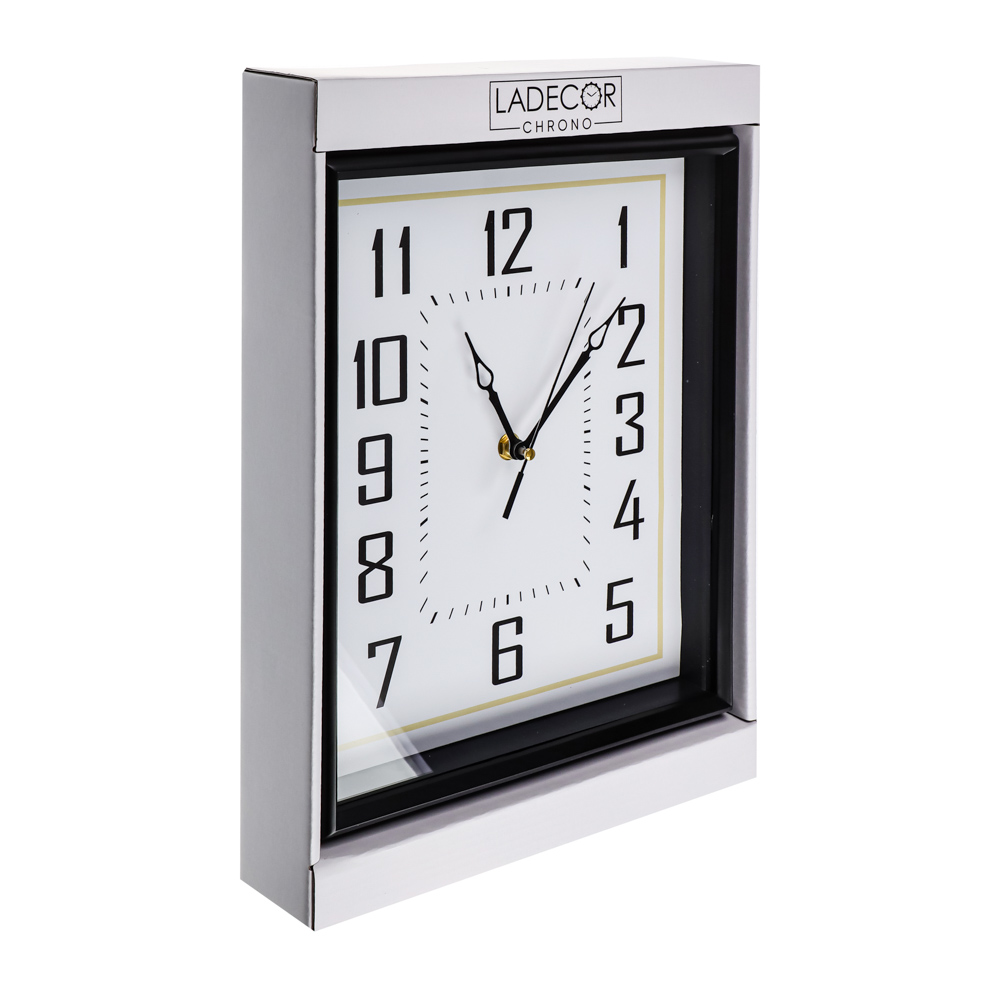 LADECOR CHRONO Часы настенные прямоугольные, пластик, стекло, 31х26х4,5см,  ЧН-32 купить с выгодой в Галамарт