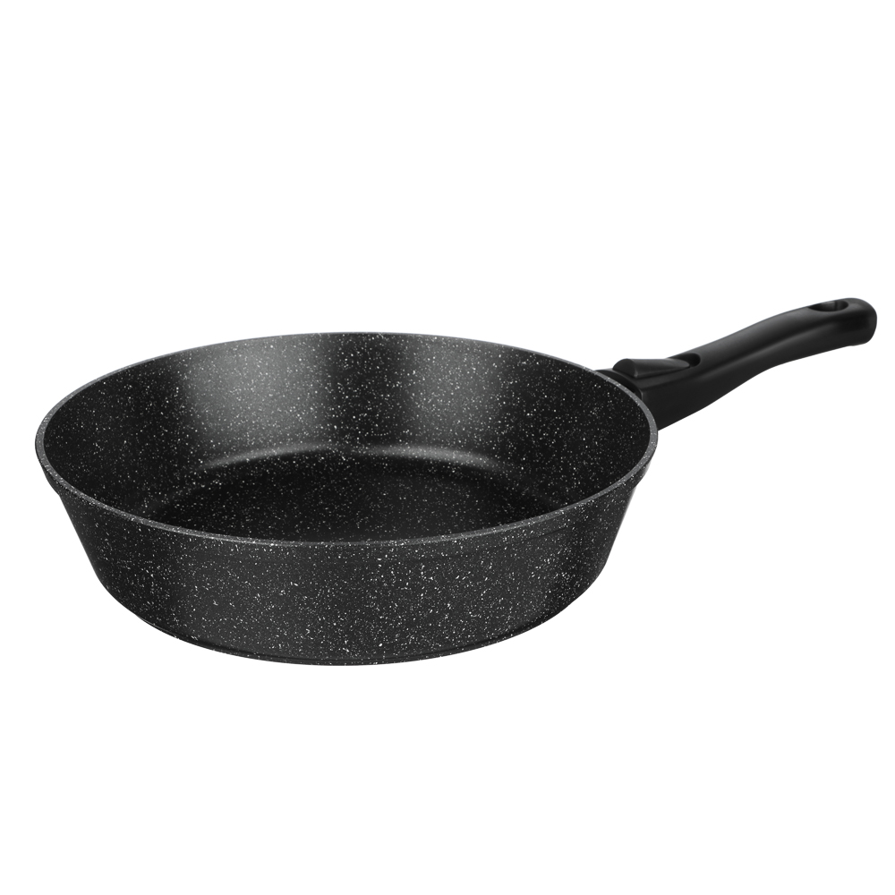 СЛАВЯНА Калина Сковорода литая глубокая d28см, антипригар.покрытие "мрамор", съемная ручка, индукция - #1