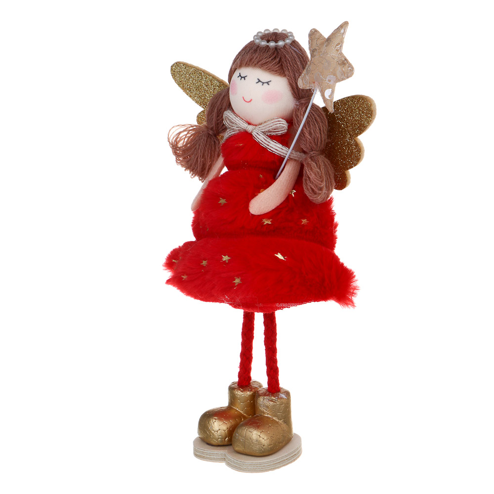 СНОУ БУМ Сувенир Ангел 21 см, полиэстер, красный, 3 вида - #5