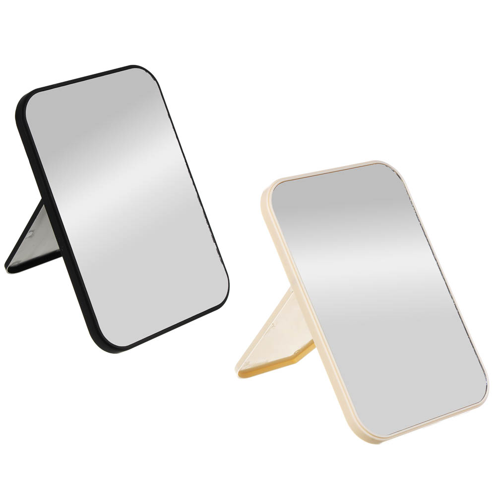 Зеркало настольное тм ЮНИLOOK, пластик, стекло, 20,5х14см, 2 цвета - #1