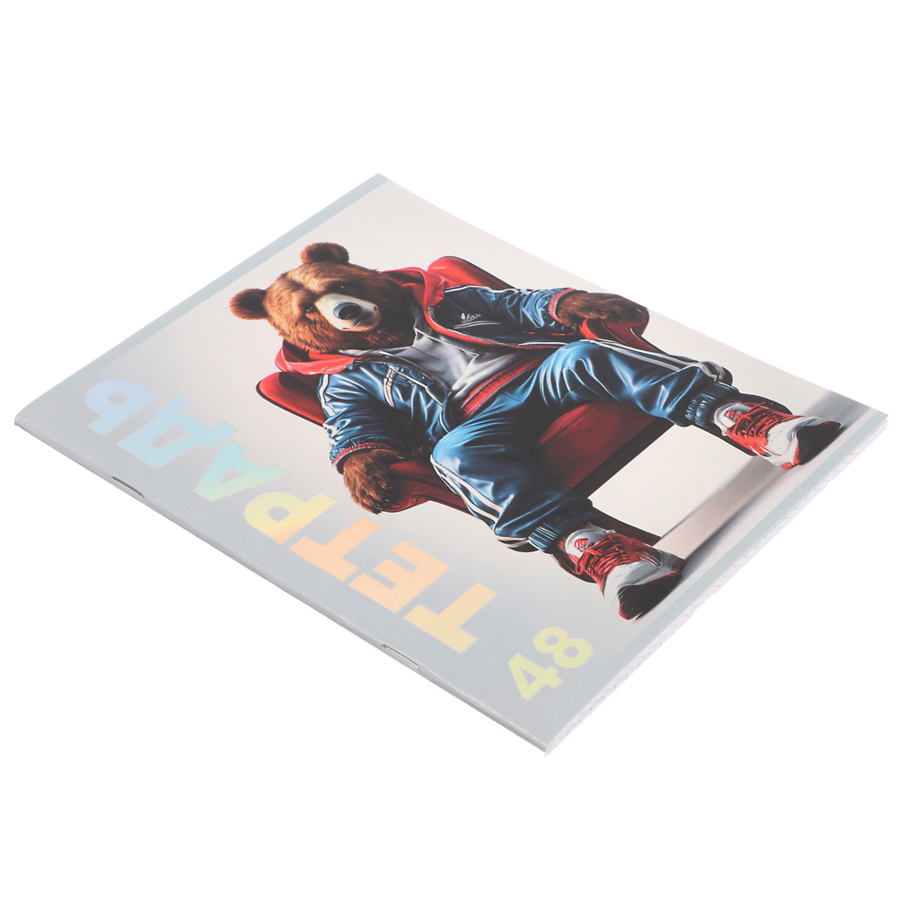 ClipStudio Тетрадь 48л. в клетку, офсет, обл. мел.картон, скрепка, выб лак, "Звери в креслах" 4 диз. - #10