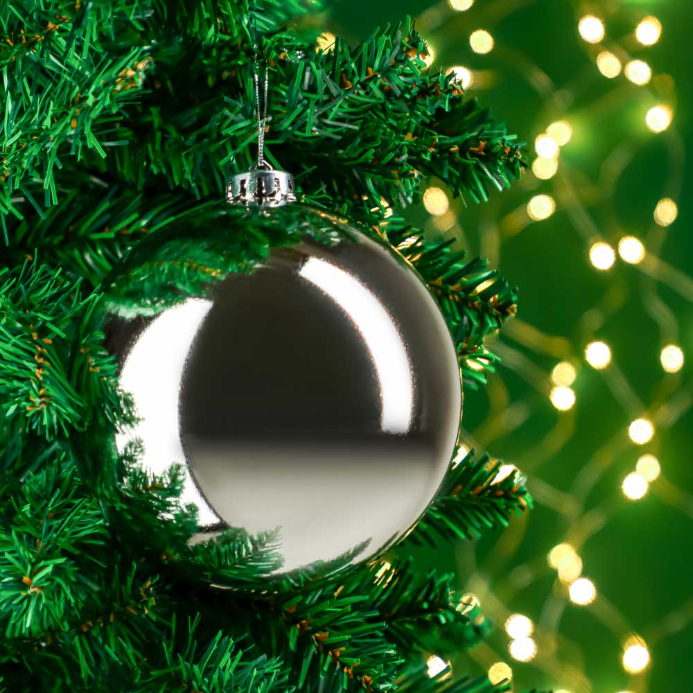 СНОУ БУМ Шар 20см пластик, серебро - #4