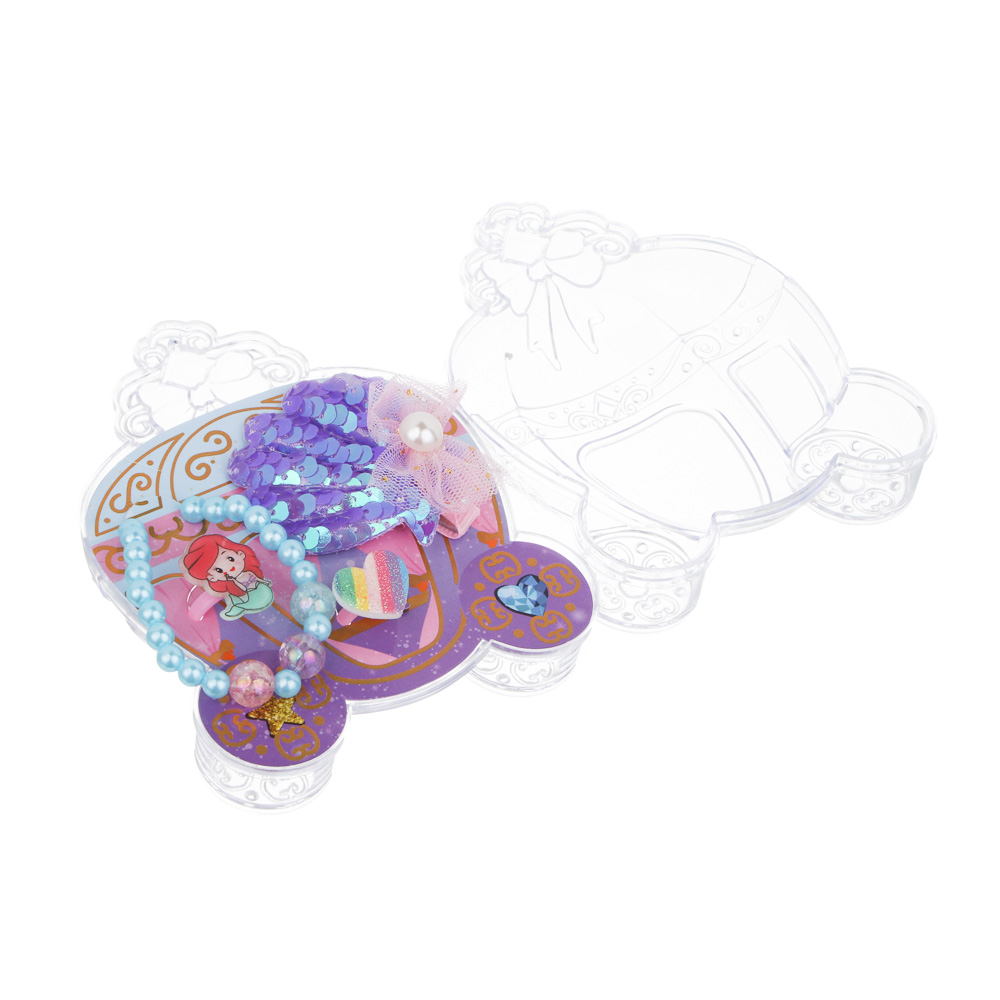 ИГРОЛЕНД Набор бижутерии в шкатулке "Карета" 4 пред., 9,5х3х12 см, пластик, металл, текстиль - #7