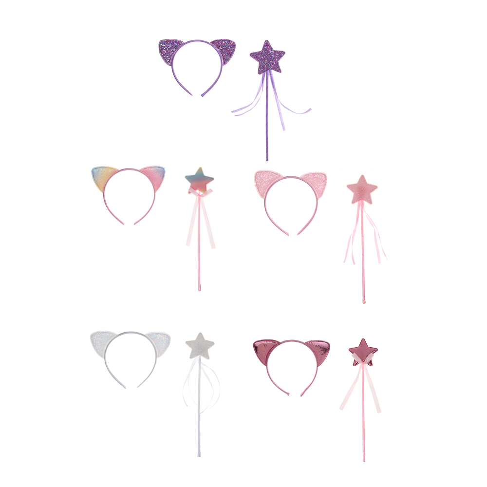 Набор 2 предмета (ободок и волшебная палочка), полиэстер, пластик, 5 дизайнов - #1