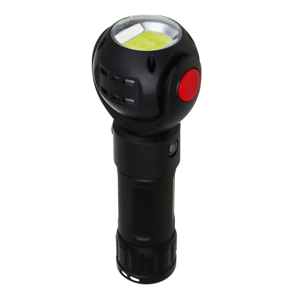 ЕРМАК Фонарь рабочий,T6+COB,7 режимов, алюминий, пластик, съемный аккум.1х18650, 3хAAA,красный свет - #7