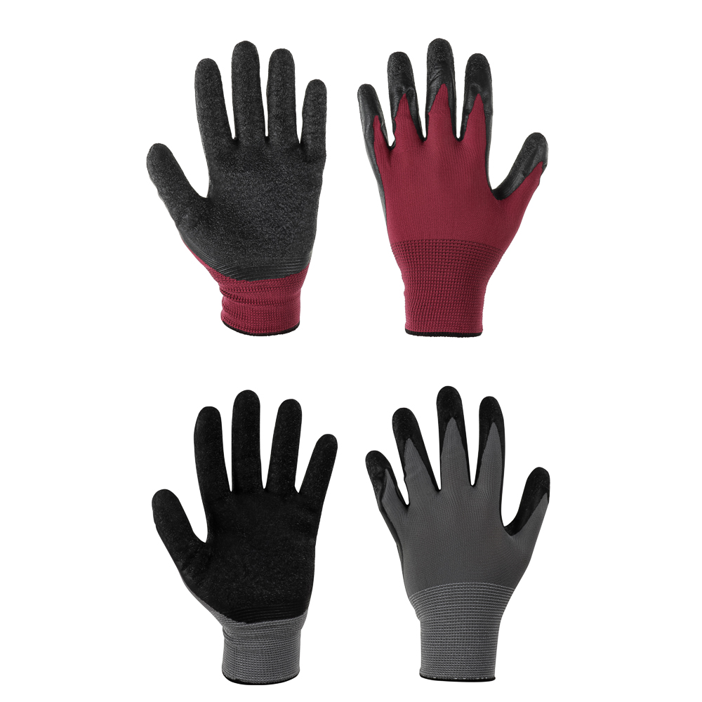 INBLOOM Перчатки с морщинистым латексным полуобливом р.10, 25см, полиэстер, 55г - #1