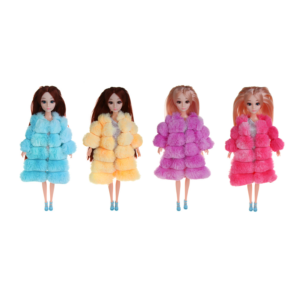 ИГРОЛЕНД Кукла 28,5 см шарнирная в шубке, PP, полиэстер, 10х6х32 см, 4 дизайна - #2
