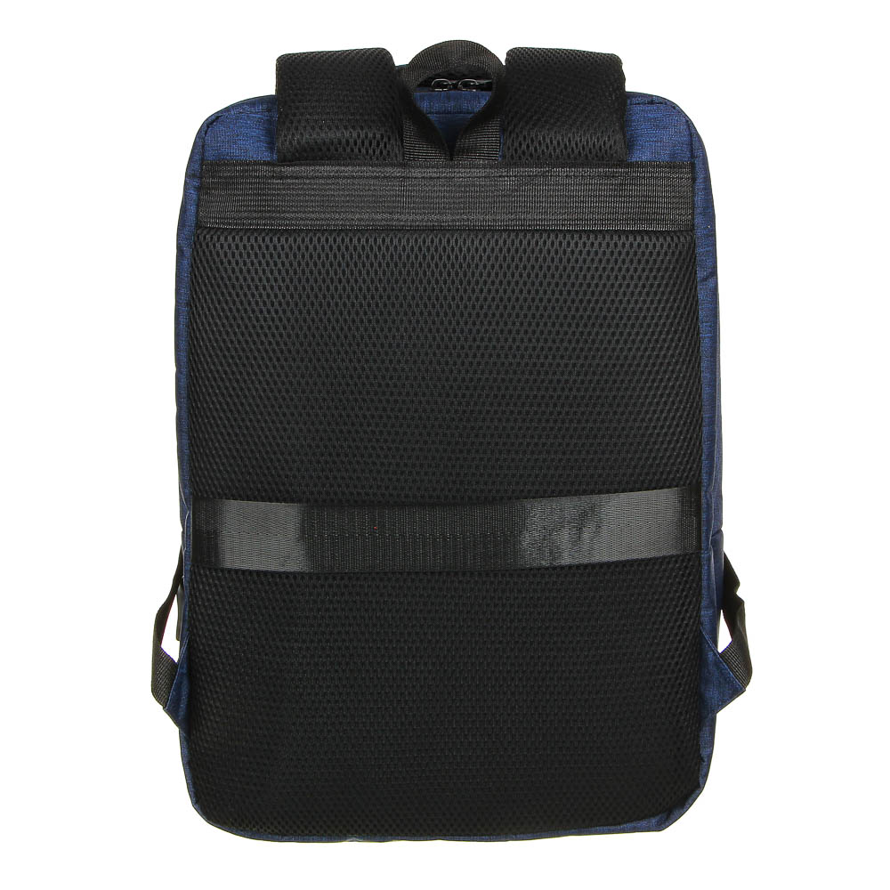 Рюкзак универсальный 42x30x13,5см, 2 отд, 1 карм., отделка прорезин.мат., USB, ПЭ под ткань,чер/син. - #4