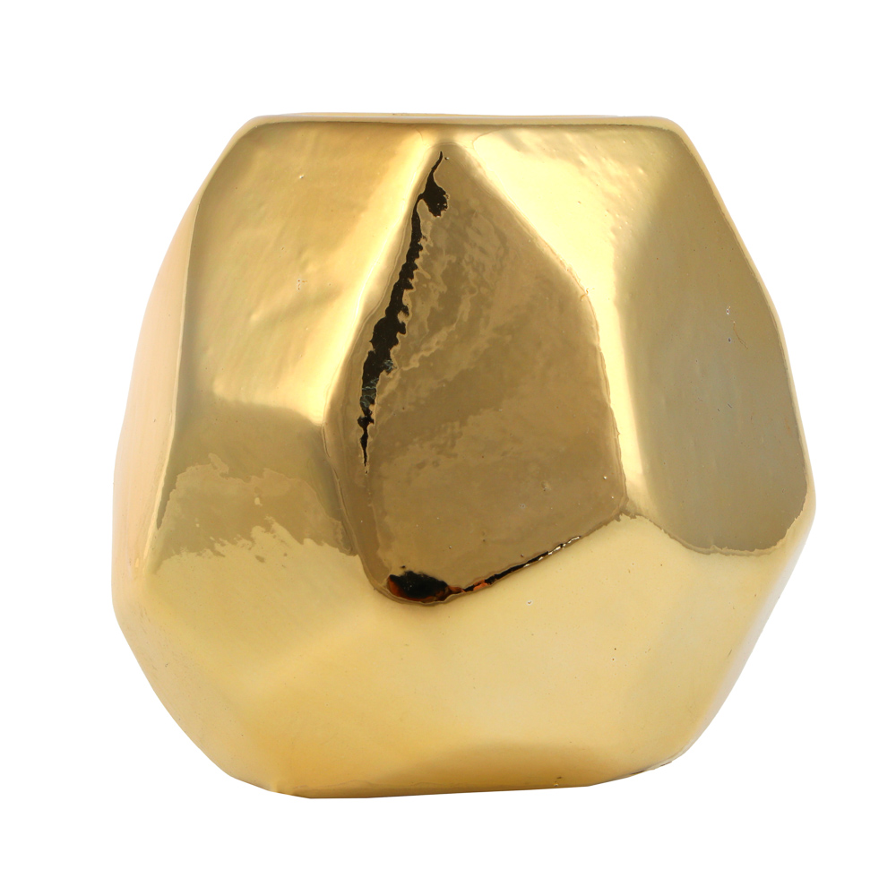 Подсвечник керамический, 9,5х10х5 см, цвет золотой - #2