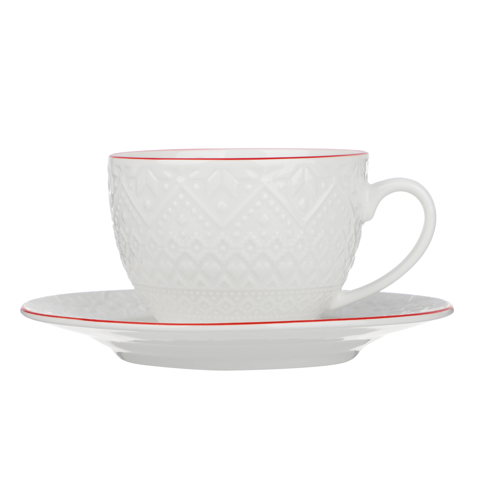 MILLIMI Чайная пара, 240мл, красная отводка, 2 предмета - #7