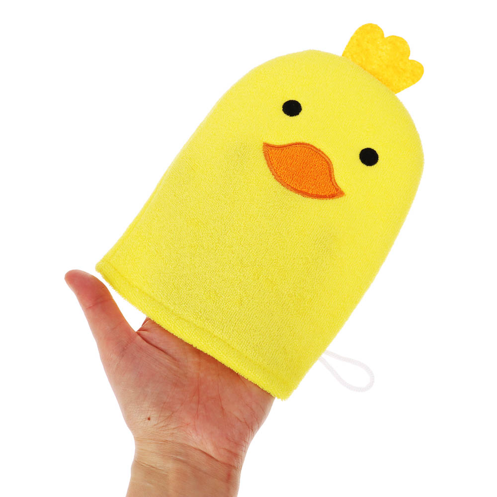 ЮL Мочалка рукавичка для ванны и душа в виде зверюшек, полиэстер, 18х13см, 3 дизайна, МС24-08 - #19