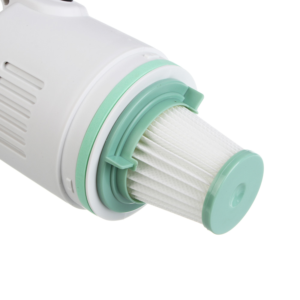 LEBEN Пылесос беспроводной, 100Вт, 7.4В/2300 мАч, 2 насадки, Hepa фильтр, 0,85л, пластик, белый - #12