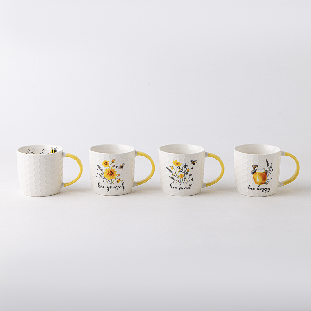 Кружка Пчелки тм MILLIMI 355мл, 4 дизайна , фарфор - #1