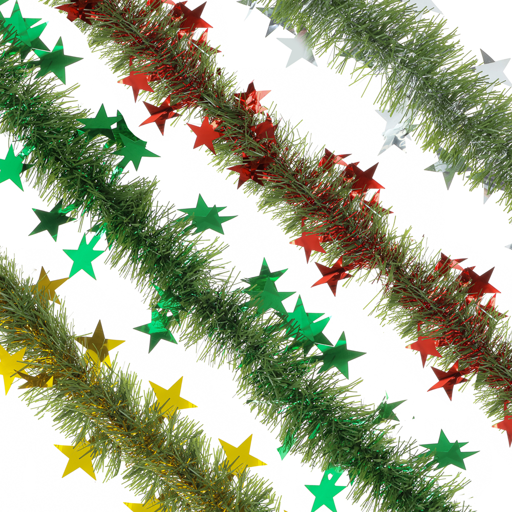 СНОУ БУМ Мишура 10x200см, ПЭТ, с фигурным декором, ПВХ, цвета в ассортименте, 26-336 - #1