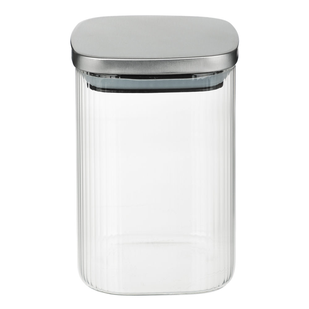 VETTA Рельеф Банка для хранения с металлической крышкой 1000мл, 14х10см, стекло - #3