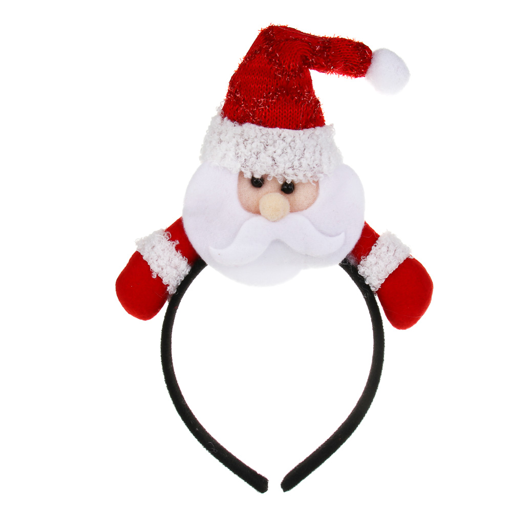 СНОУ БУМ Ободок новогодний, диаметр 12см, полиэстер, пластик, 3 дизайна - #2