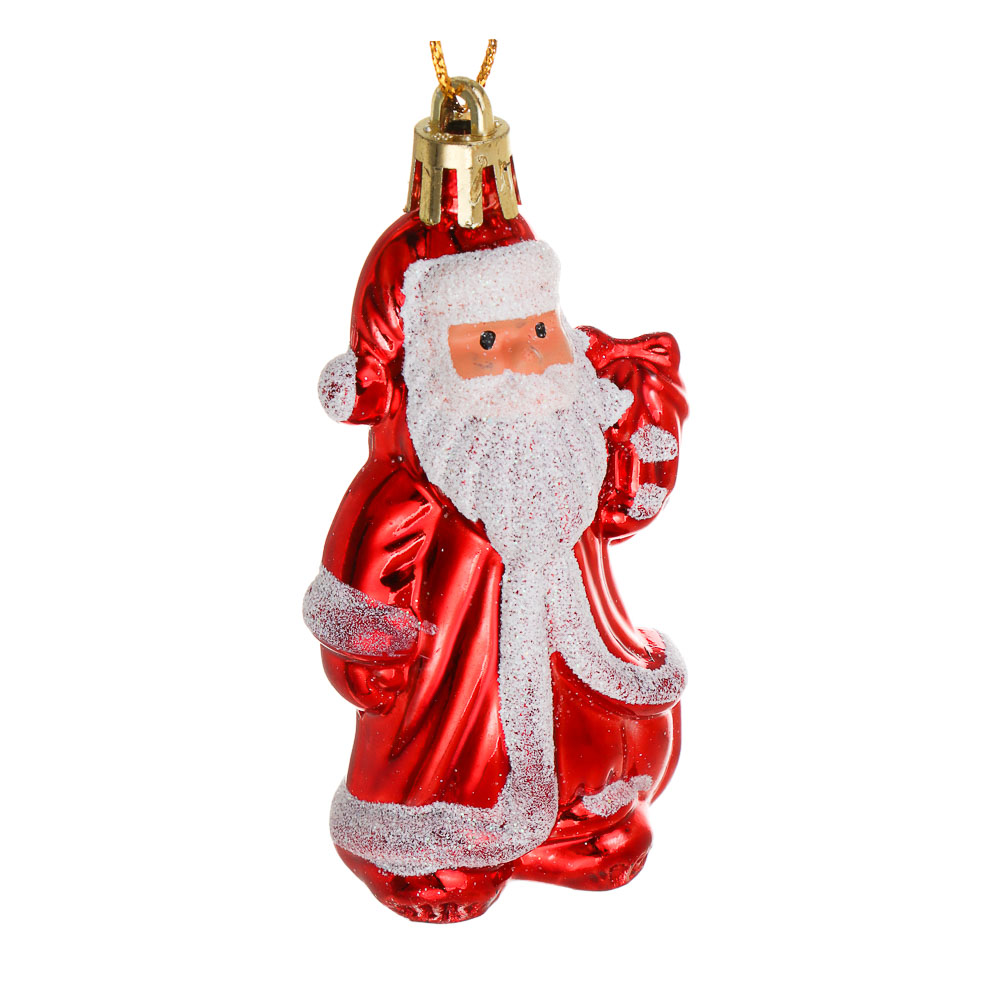 СНОУ БУМ Набор декоративных украшений "Дед Мороз" 2шт, 4x3x9см, пластик - #3