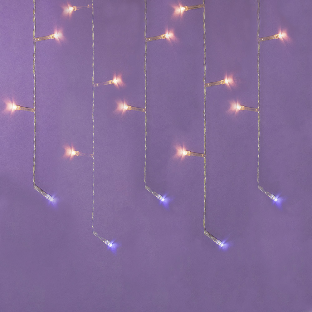 СНОУ БУМ Гирлянда эл. бахрома, 96LED, 3x0.5x0,7м, шампань, пост.свечение, ПВХ прозрач, коннект, 220В - #1