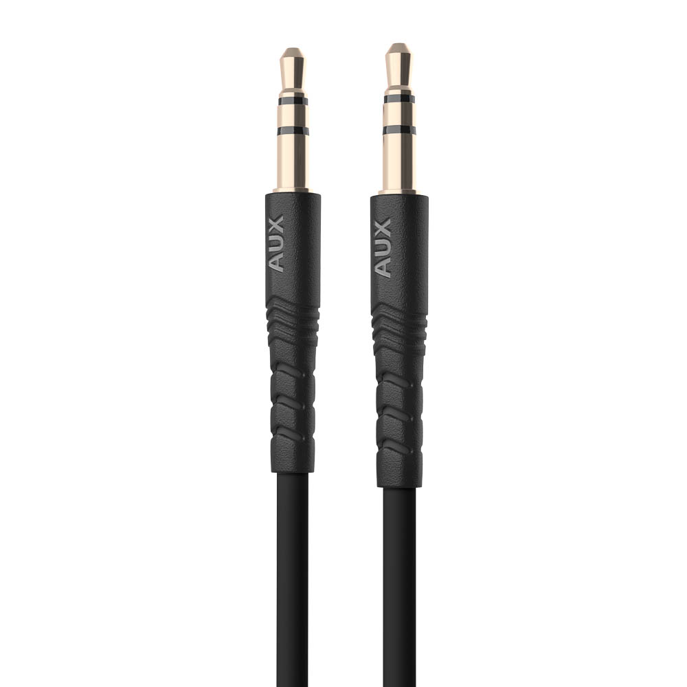 Аудиокабель AUX-AUX 3.5мм mini jack BY Base, 1.2м, позолоченный, PVC, черный - #3