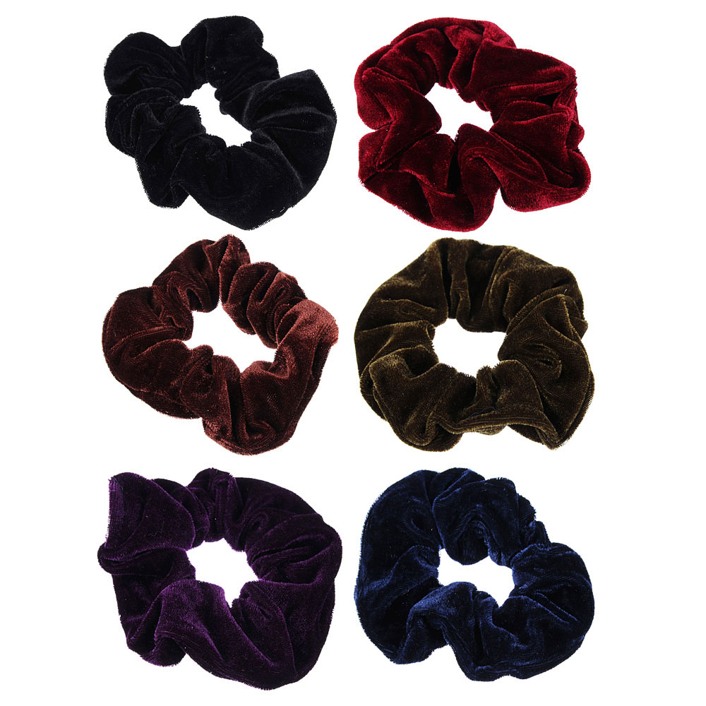 Резинка для волос бархат BERIOTTI, d.6 см, 6 цветов - #1