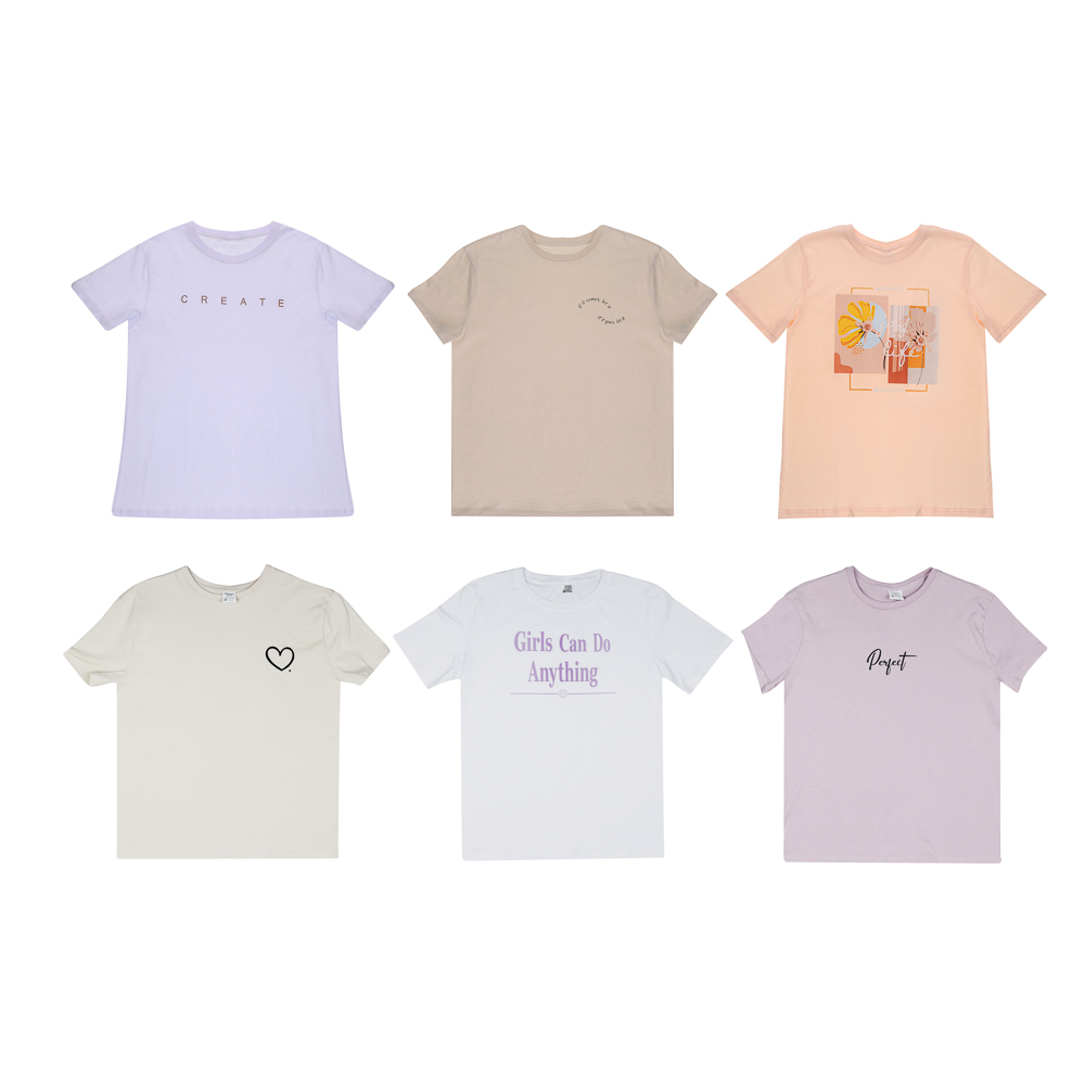 Футболка женская с принтом, р. 48-52, 100% хлопок - #1