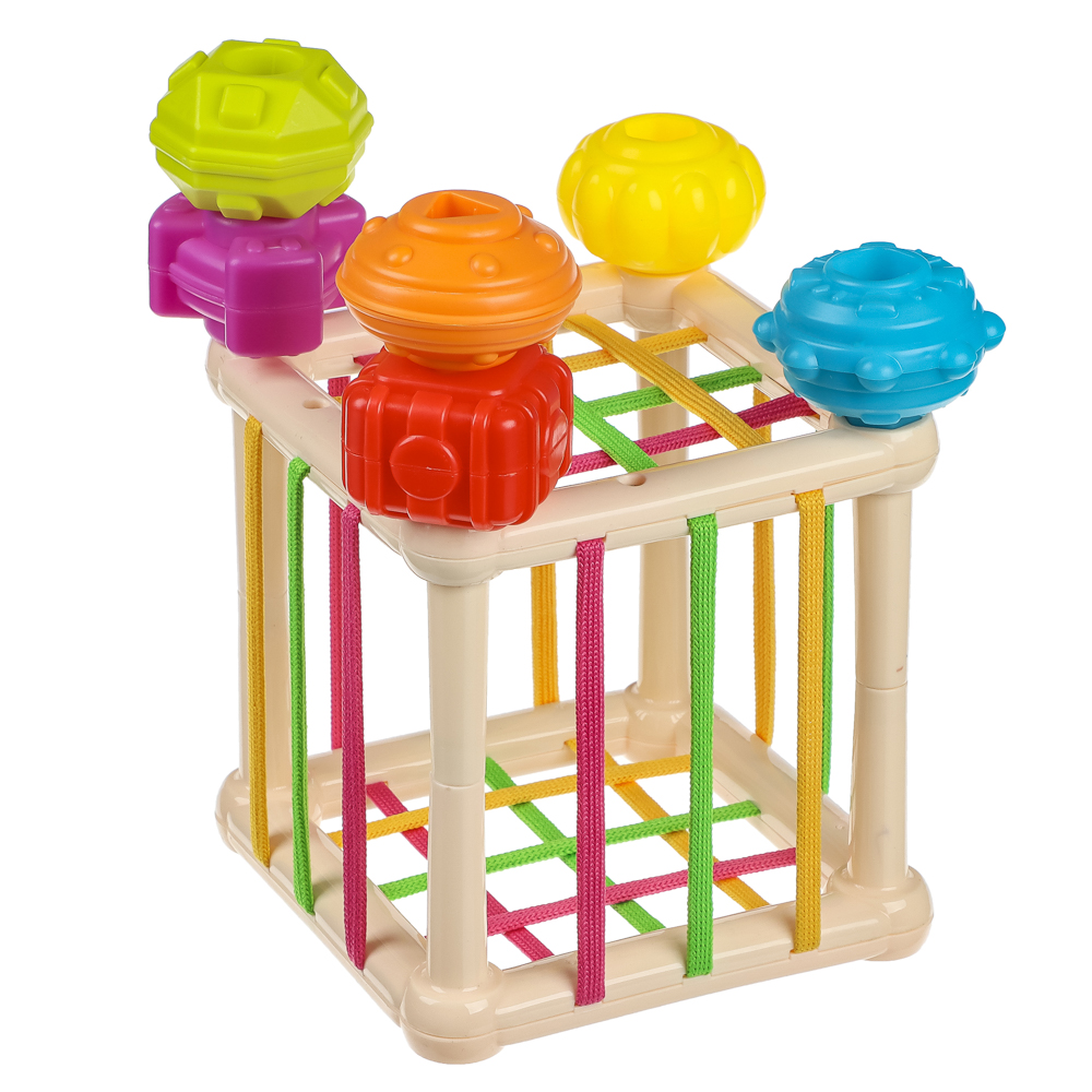 Развивающая игрушка сортер "Бизикуб", PP, ABS, 12,8х12,8х12, - #1