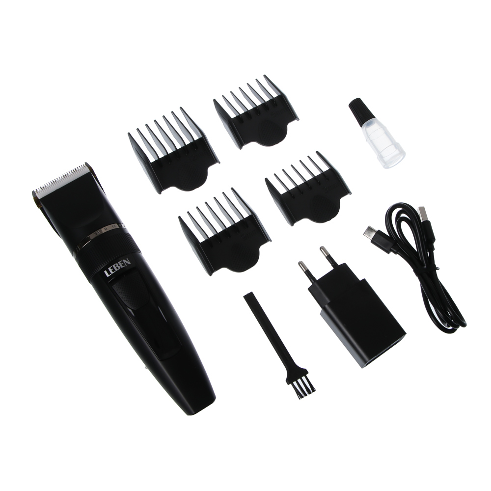 LEBEN Машинка для стрижки, керамические ножи, цифровой дисплей, аккумулятор 1200мАч, USB-кабель - #2