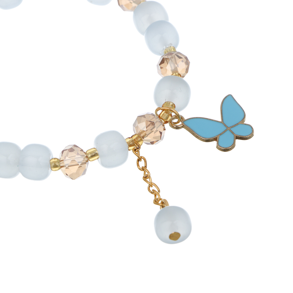 ЮНИLOOK Браслет с декором, d7см, d бусин 0,8мм, 6 цветов, стекло, #2 - #4