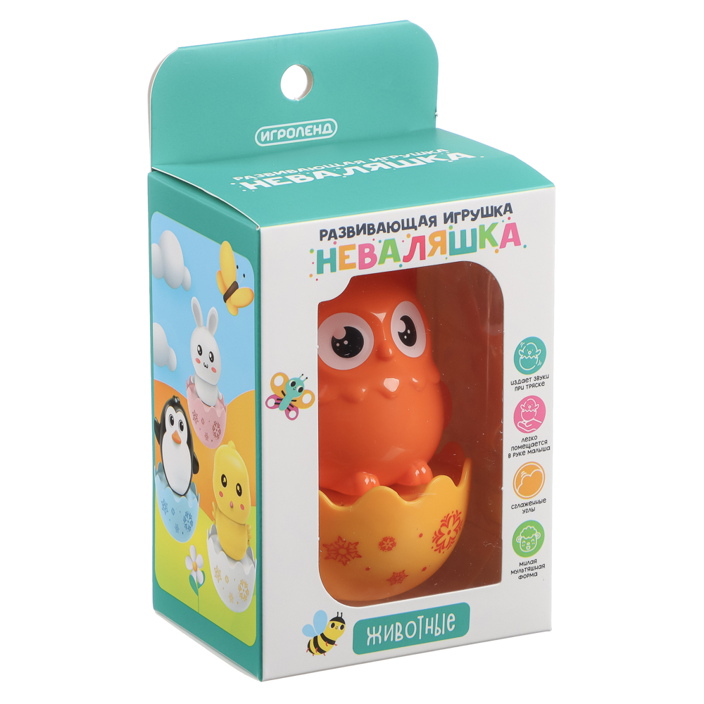 ИГРОЛЕНД Развивающая игрушка Неваляшка "Животные", ABS, 8х6х11см - #12