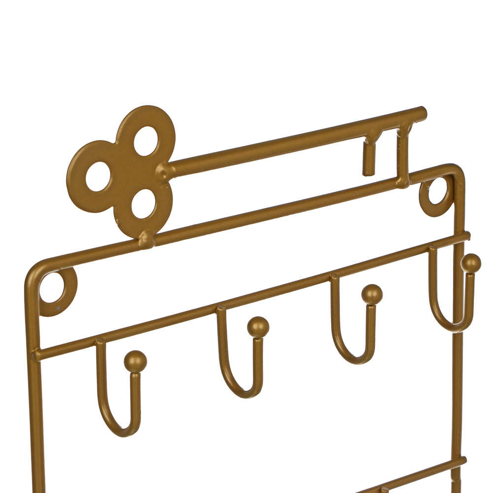 Ключница открытого типа на 11 крючков, 24х16 см, железо, цвет золотой - #2