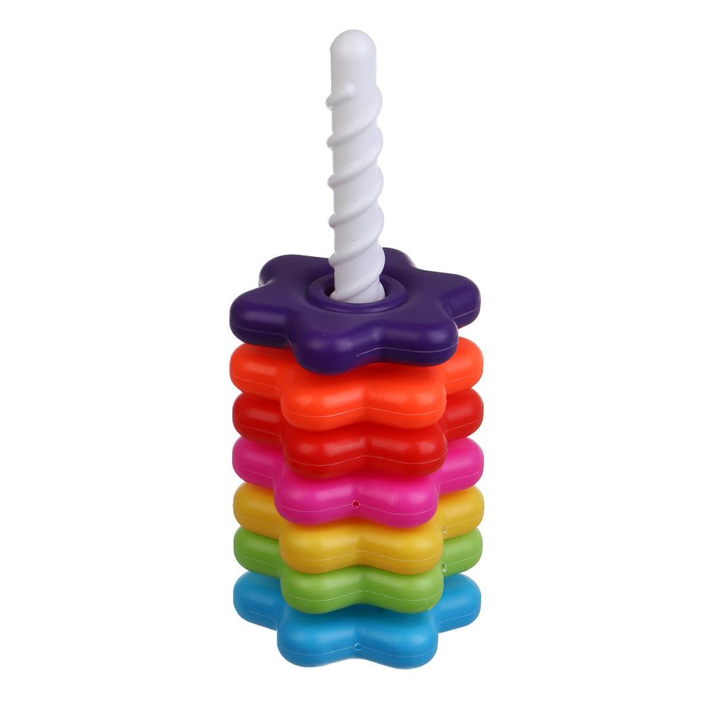 Развивающая игрушка пирамидка "Шестерёнки" 8 деталей, PE, 12х12х28см - #6