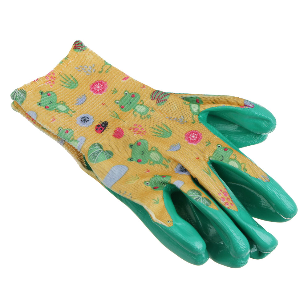 INBLOOM Перчатки садовые, с нитриловым полуобливом, полиэстер, р.6, 20,5см, 27г, разноцветные - #1