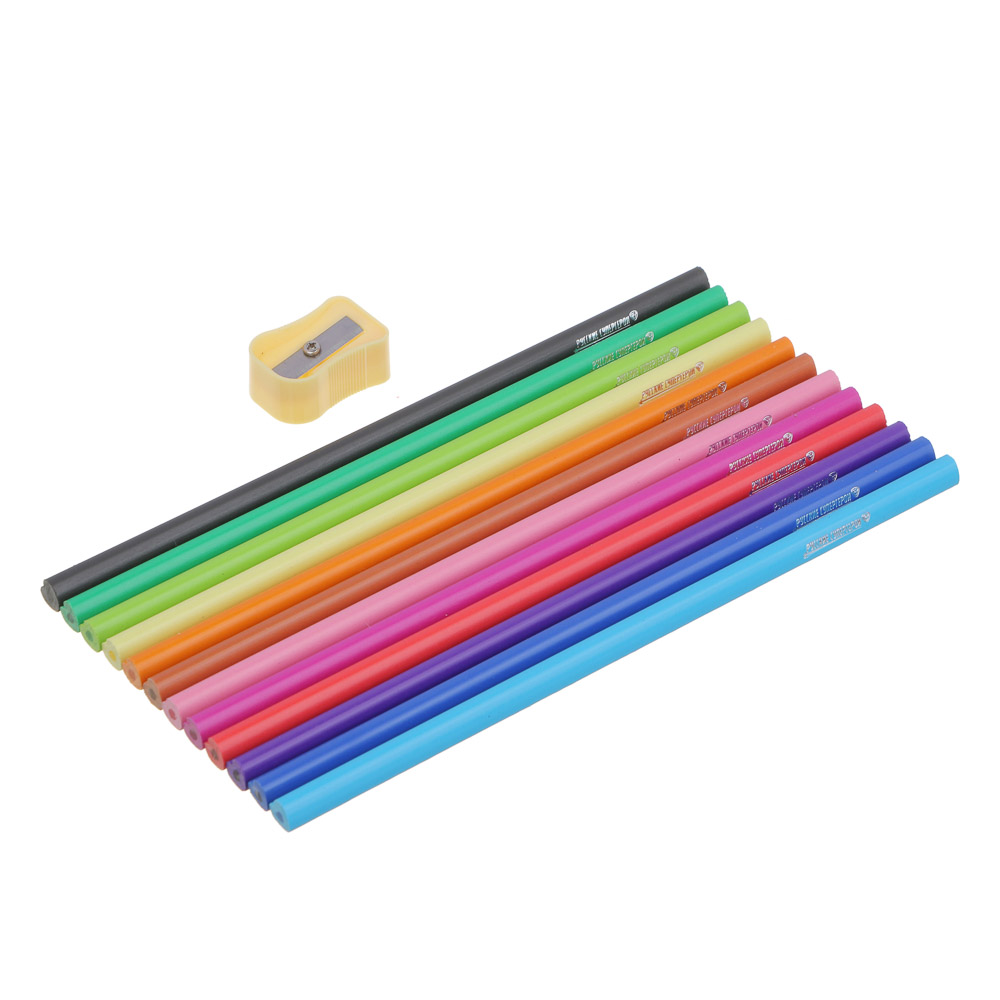 BY Русские супергерои Карандаши цветные, 12 цветов, в форме сердца, точилка, пл.бокс, "Джуниор" - #2