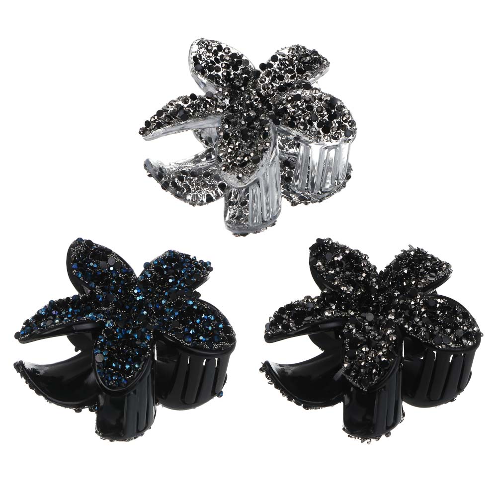 Краб для волос, тм ЮНИLOOK, 8см, пластик, 3 дизайна, #1 - #1