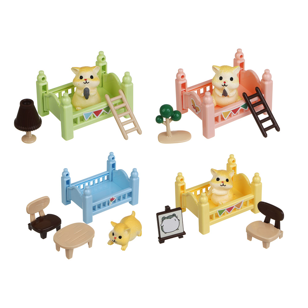 ИГРОЛЕНД Питомец с акс. "Хомяк в спальне", ABS, PP, 8х5х12 см, 6 диз. - #2