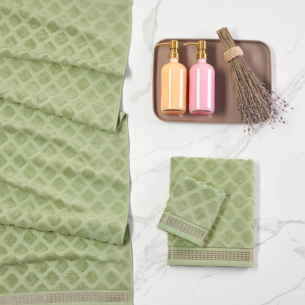 PROVANCE Эвкалипт Полотенце махровое, 100% хлопок, 50х90см, 420гр/м, зеленый - #2