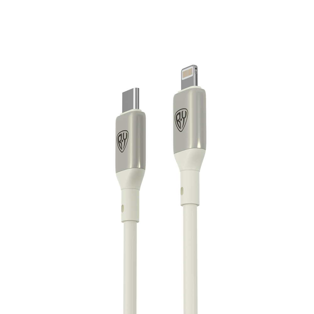 BY Кабель для зарядки Space Cable Pro Type-C - iP, 2.4А, 1м, Быстрая зарядка, штекер металл, белый - #3