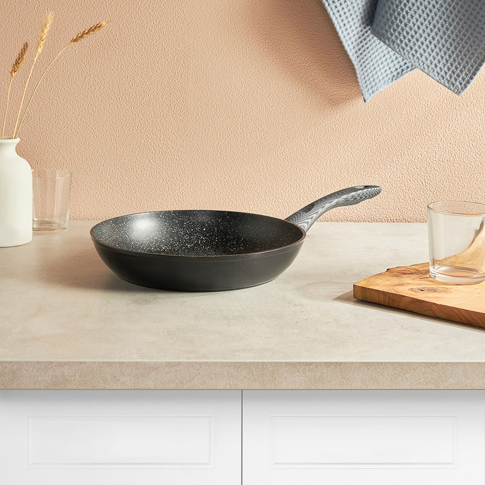 SATOSHI Карбон Сковорода литая d26см, антипригарное покрытие Мрамор, индукция - #10