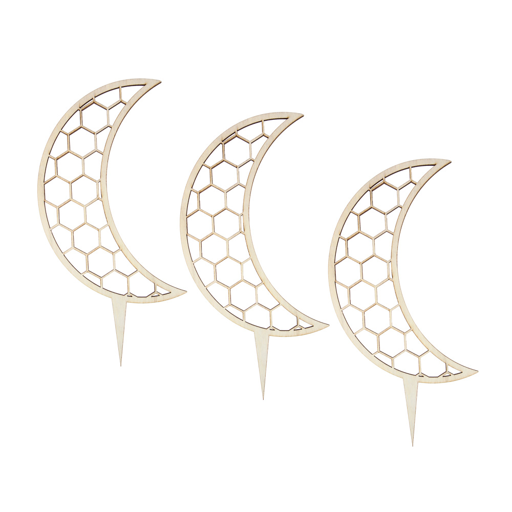 INBLOOM Опора для комнатных растений месяц, 3шт., 30х14см, дерево - #1